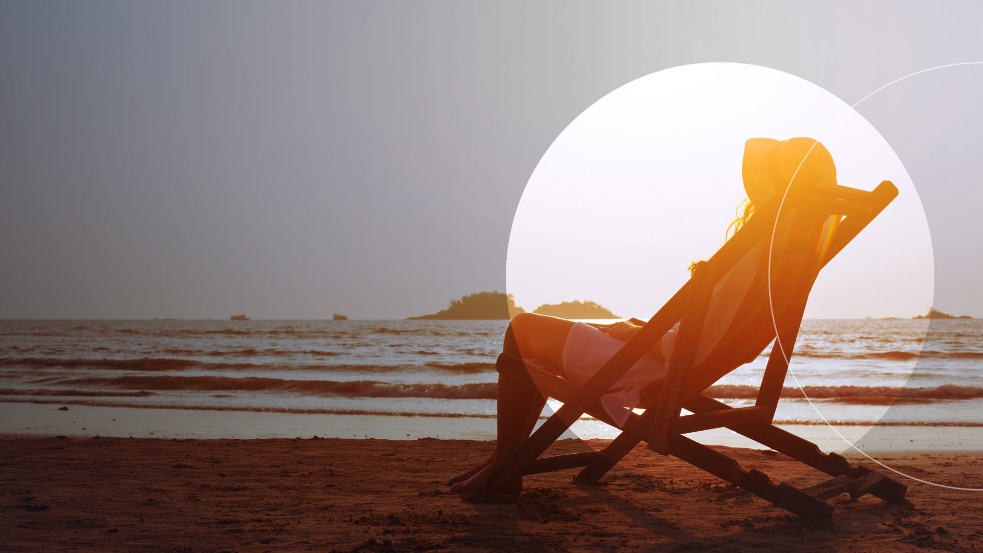 Woman lounging on a beach
